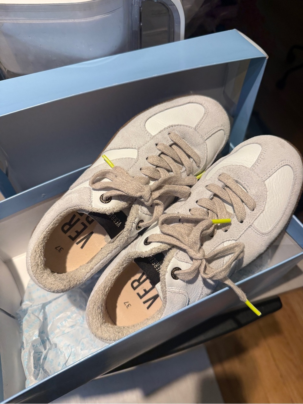 Verbenas grey/off white trainers, Size 37